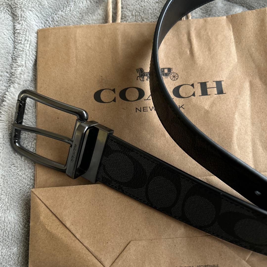 COACH ブラックレザー ベルト