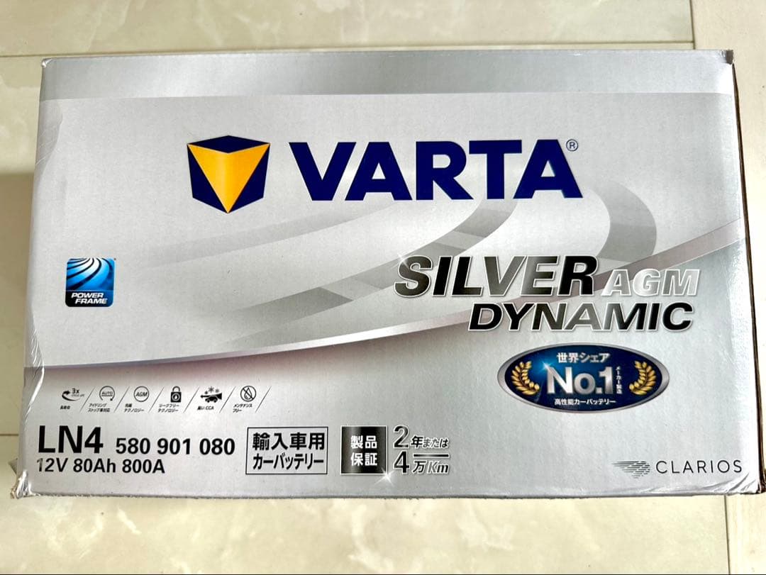パーツ VARTA SILVER AGM DYNAMIC LN4 12V 80Ah VARTA バッテリー バルタ シルバー ダイナミック LN4 / AGM / F21