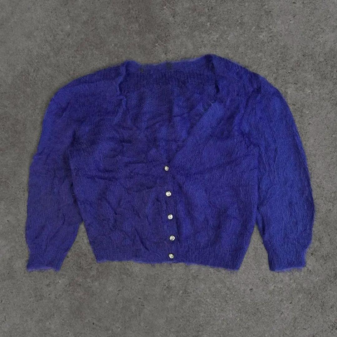 60〜70s モヘアカーディガン シャギーニット 毛足長