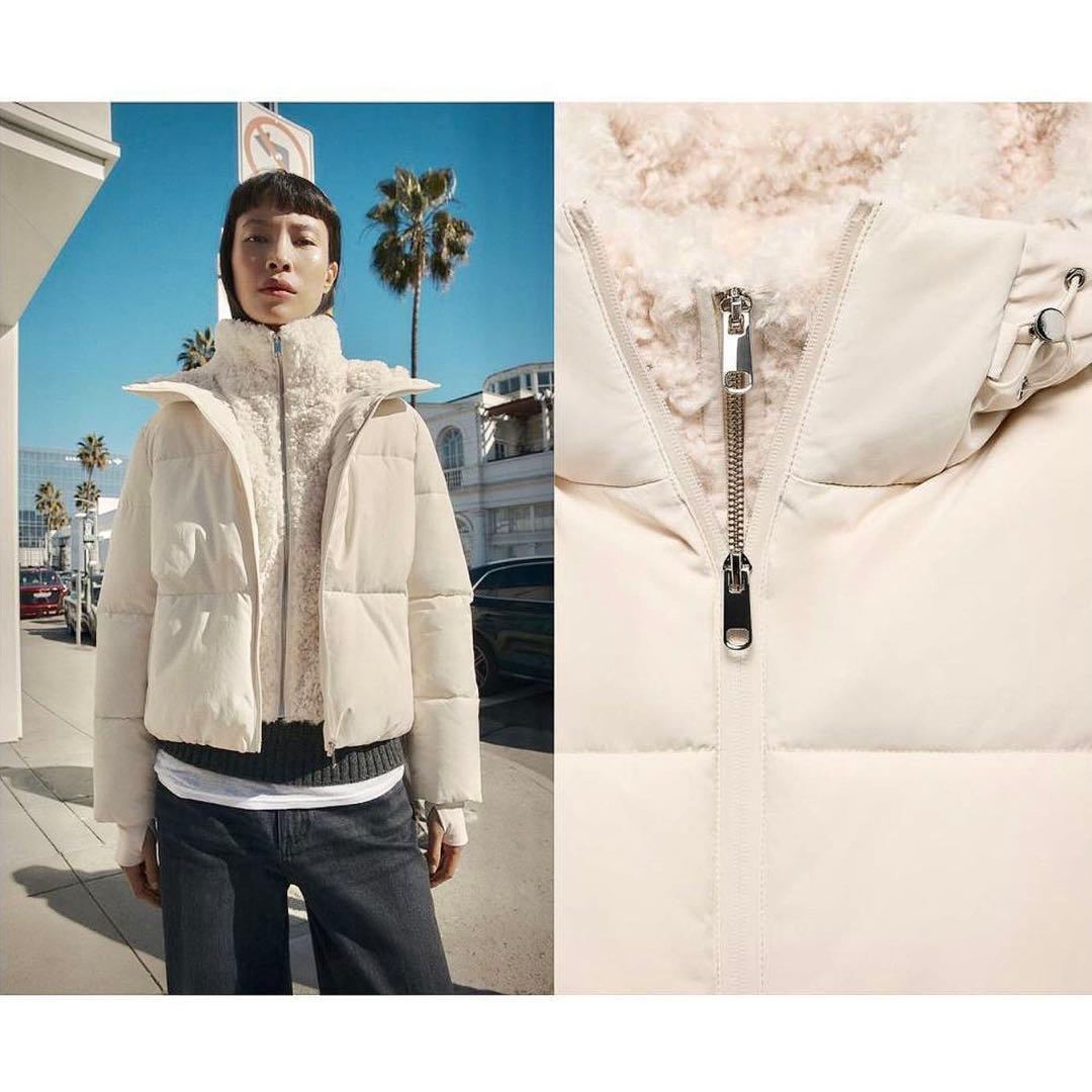 新品 ZARA XS フェイクシープ スキンフード付き 撥水 レア - メルカリ