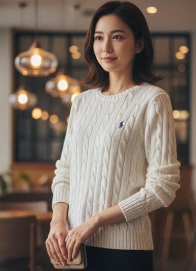 【極美品】POLO RALPH LAURENケーブルセーター★大人気カラー★QR