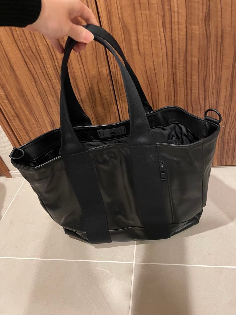ブラック トートバッグ ショルダー付き