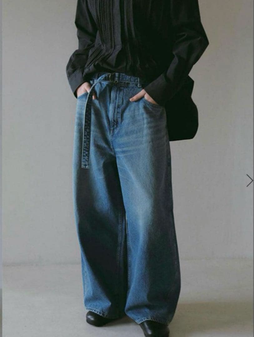 EDWIN×ETRE TOKYO ベルテッドワイドデニムパンツ