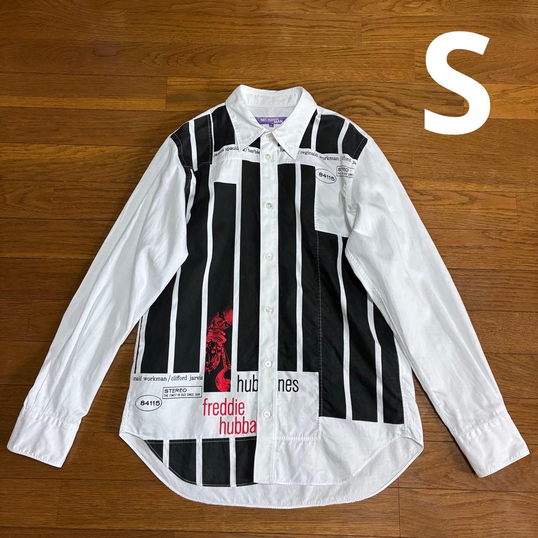 コムデギャルソン MAN ブルーノート コットンシャツ S 白 黒 AD2015