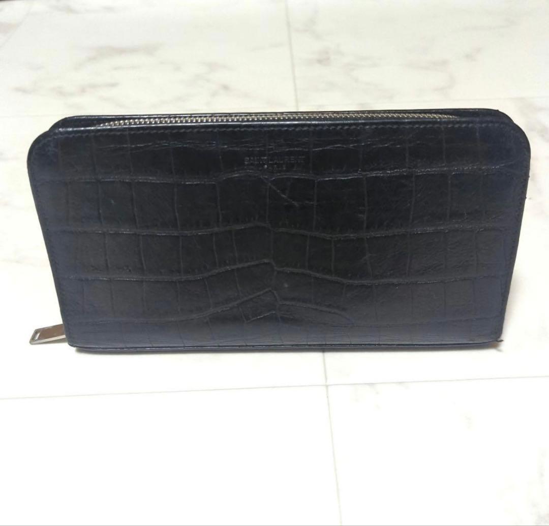 サンローラン　クロコ長財布黒