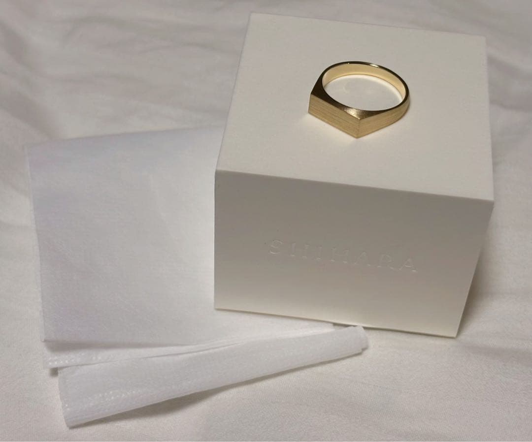 〈シハラ〉シグネットレクタングルリングS 10号