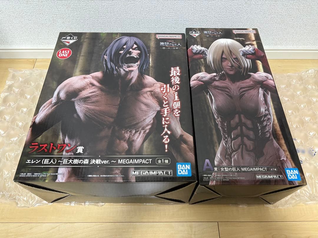 【未開封】A賞 女型の巨人 、ラストワン賞 エレン（巨人）MEGAIMPACT ラストワン賞 エレン（巨人）～巨大樹の森 決戦ver.～ MEGAIMPACT