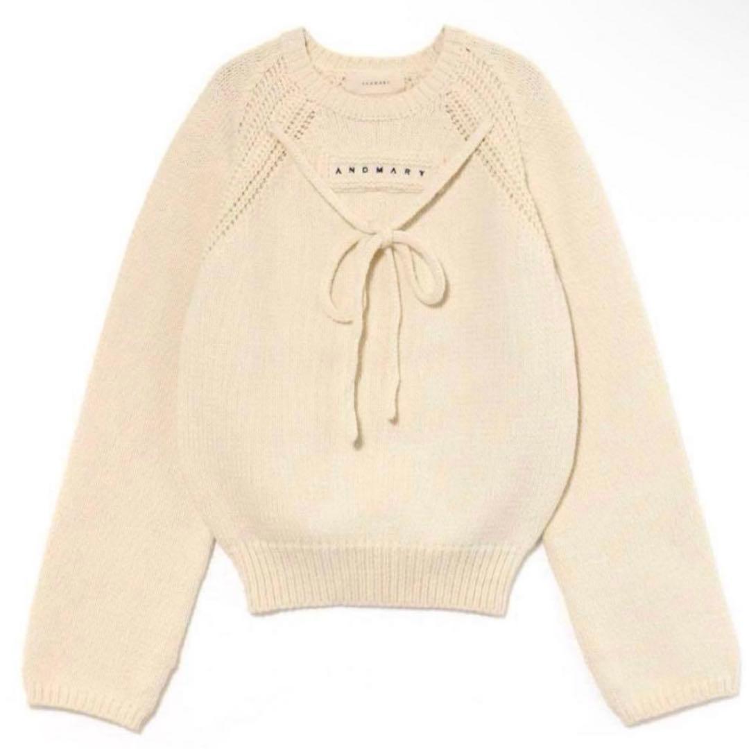 【確実正規品】andmary Casey knit tops ivory