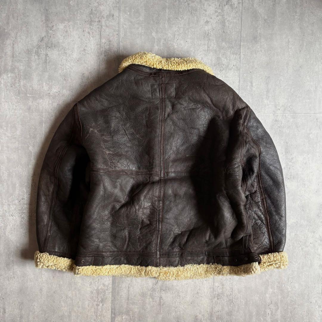 80s vintage】B-3 フライトジャケット ムートン 本革 ユーロ古着