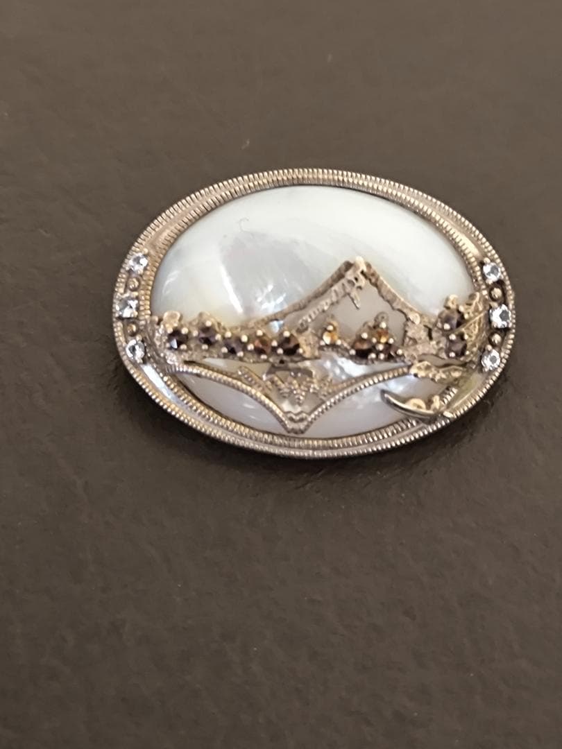 碌山 ROKUZAN ロクザン シルバー925 マザーオブパール ブローチ