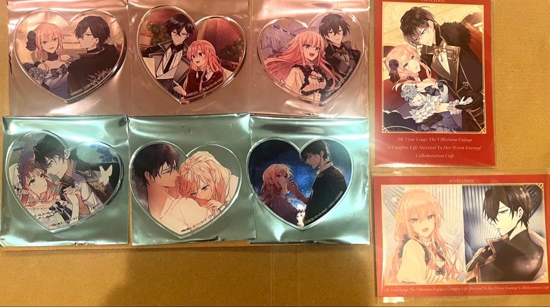 ルプなな コラボカフェ　ハート型アクリルコースター 購入特典　コンプリート