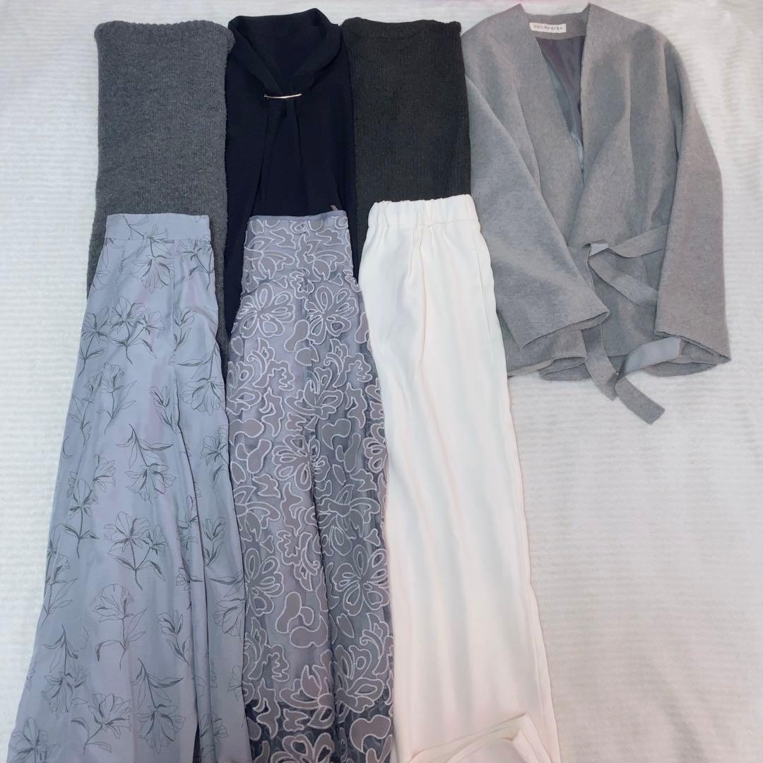 Morin様レディースまとめ売り　大人フェミニン　グレー　花柄　シンプル　ニット