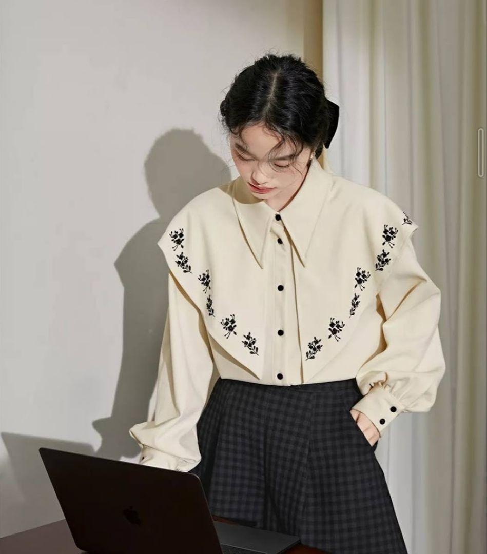 【完売品】KUOSE 襟付き ブラウス コーデュロイ