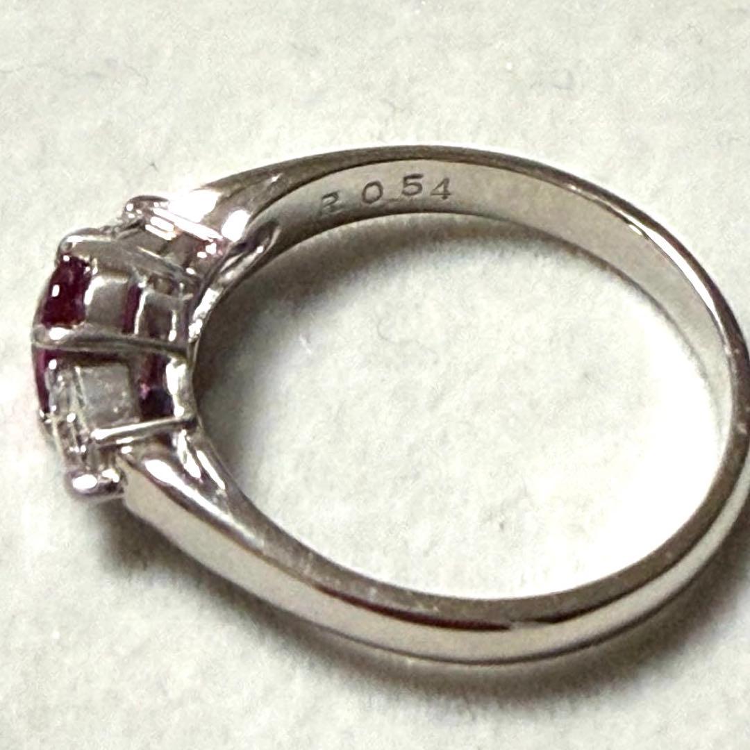 【Pt900 】天然ルビー 0.54ct リング ソーティング付き