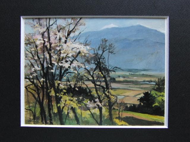 岡宏、名残の桜、希少な画集より、新品高級額・額装付、状態良好