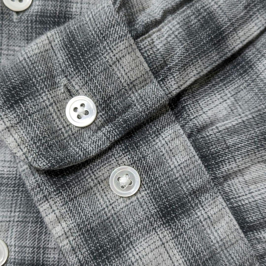 極美品☆スティーブンアラン オンブレチェックシャツ М グレー