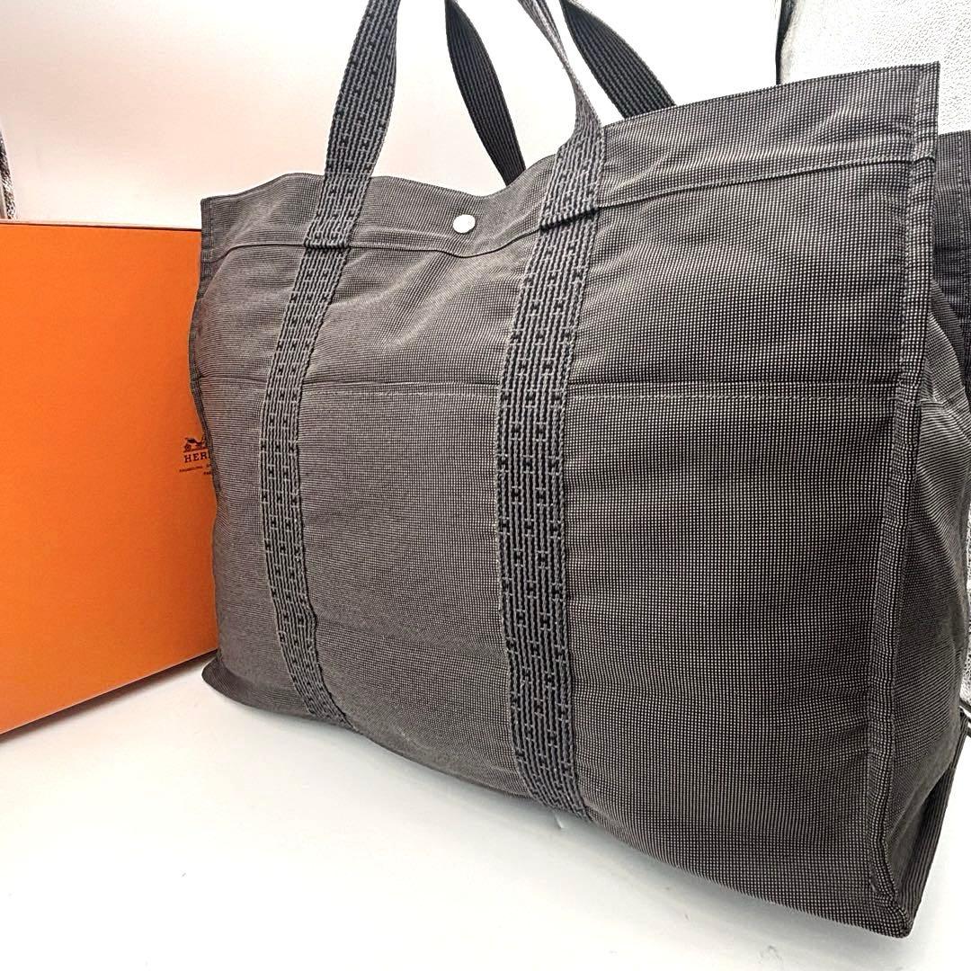 HERMES エルメス エールラインTGM　トートバッグ グレー系 鞄 カバン