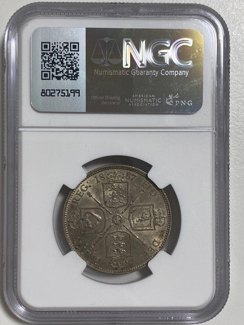 NGC MS62イギリス ヴィクトリア 2シリング 2S 銀貨 ジュビリー 古銭