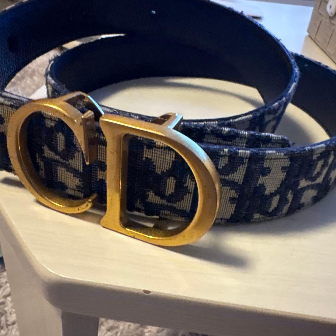 Dior ネイビー ロゴベルト キャンバス