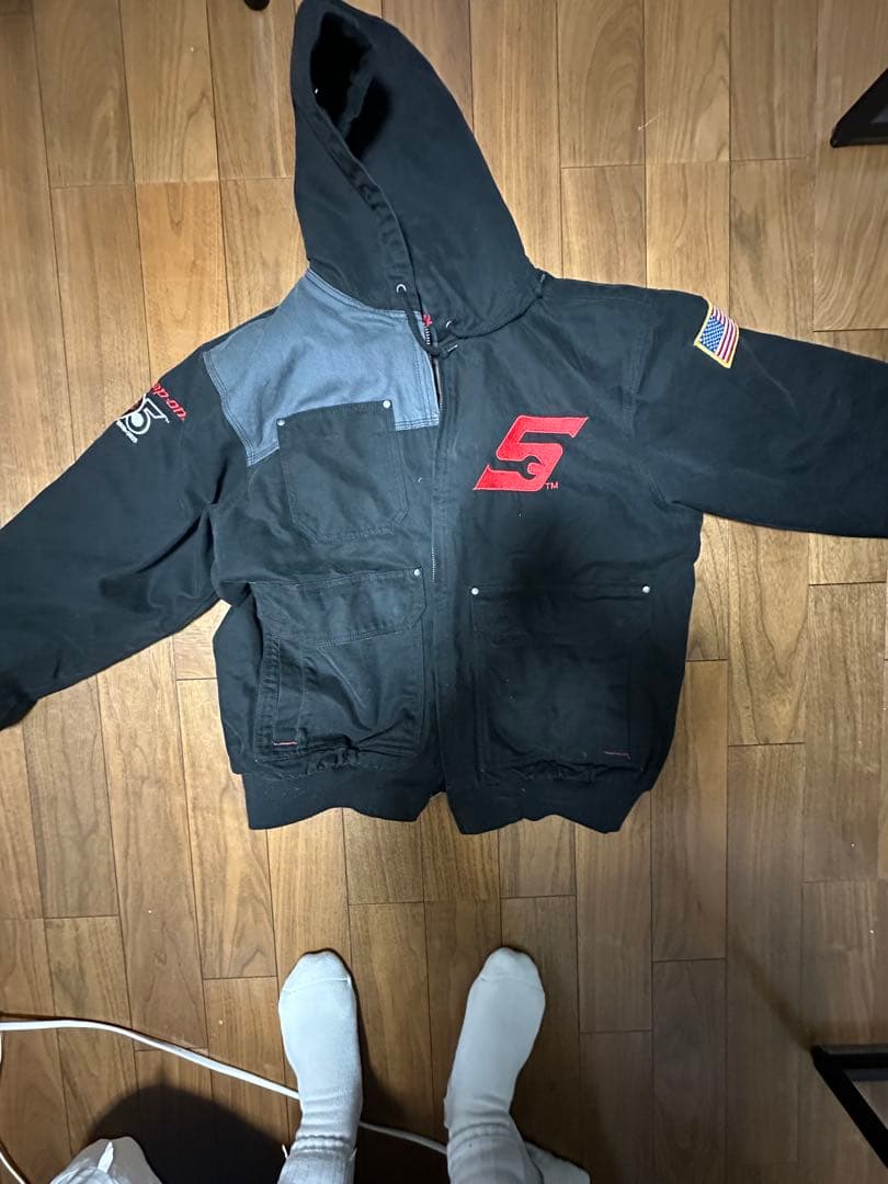 Snap-on ブラックジャケット 中古・古着通販】SNAP-ON (スナップオン) ダックジャケット ブラック