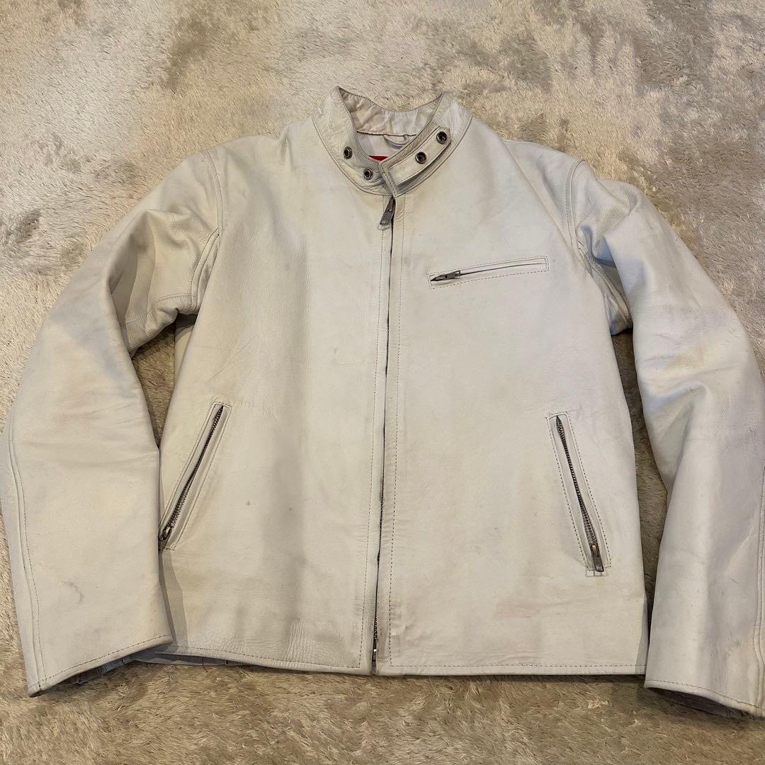 特大3L ホーンワークス　レザージャケット　シングル　ライダース　メンズ　白 Amazon.co.jp: [Liugoo Leathers] (ホーンワークス) Horn Works ダブル