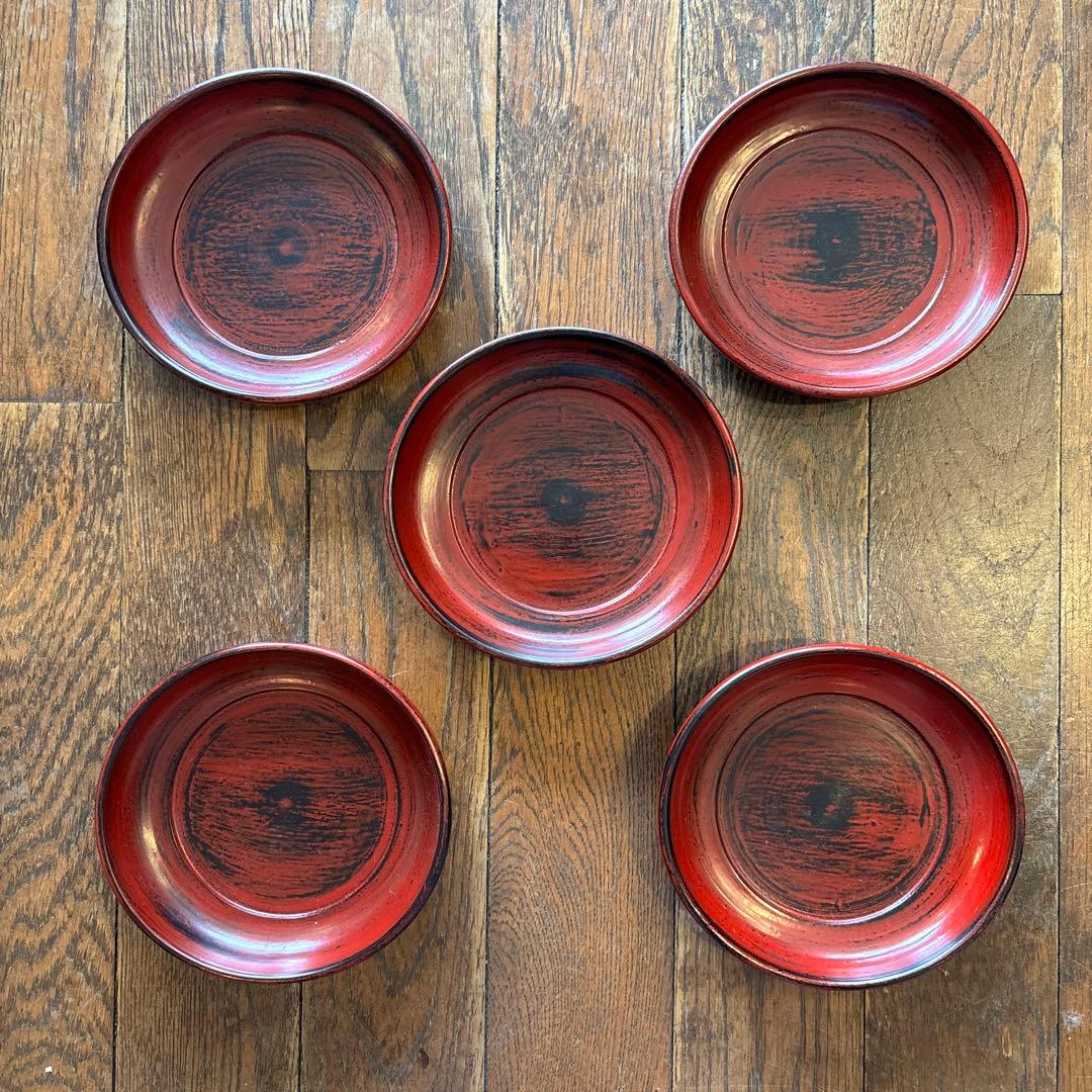 大蔵達雄 銘々皿 5枚 木皿 根来塗 作家作品 - メルカリ