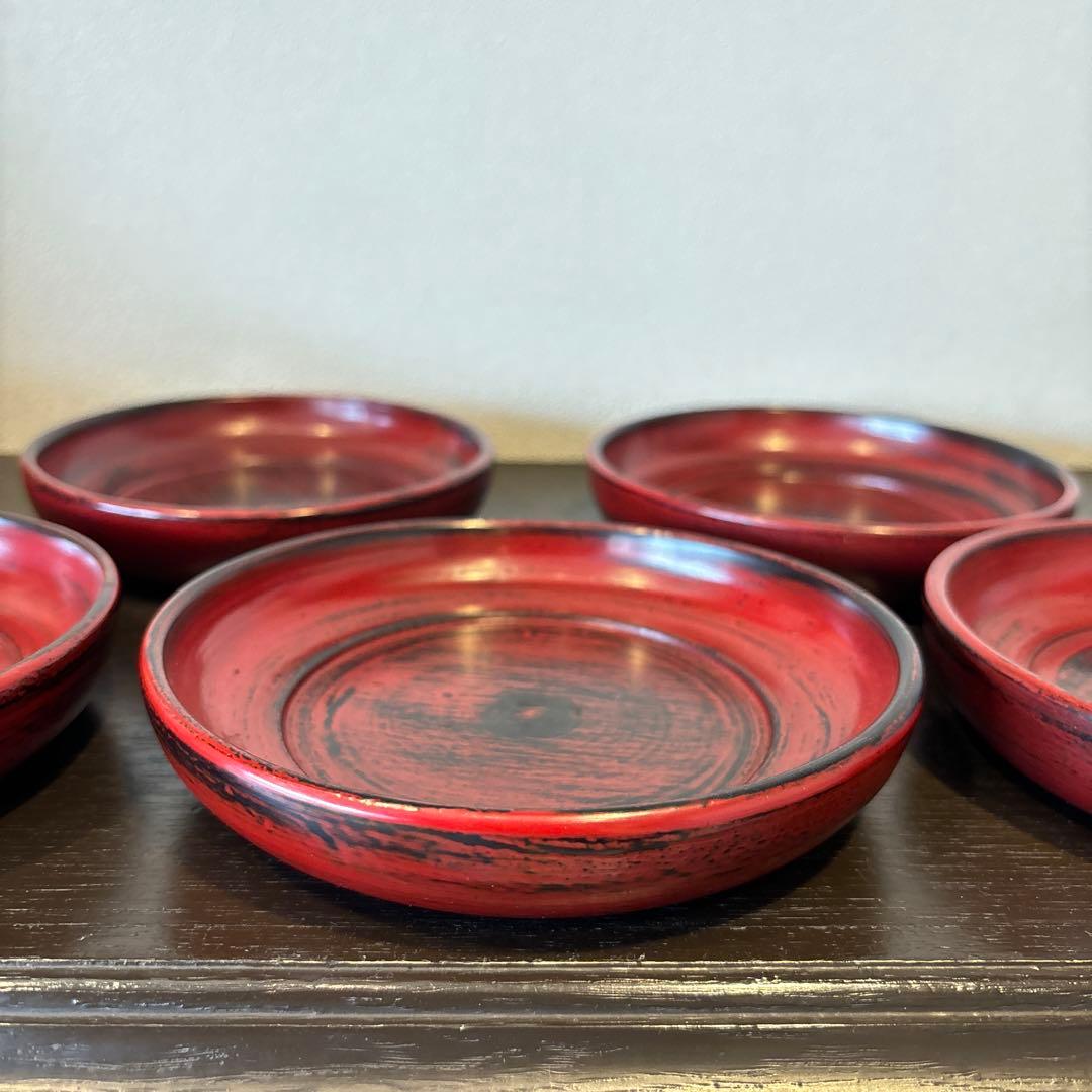 大蔵達雄 銘々皿 5枚 木皿 根来塗 作家作品 - メルカリ