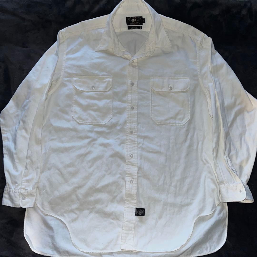 最終値下げ。ダブルアールエル 白 シャツ 三つ星 ヴィンテージラルフローレン