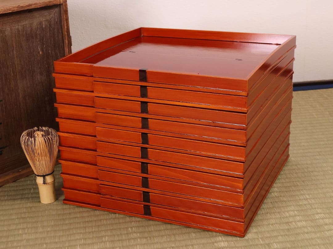 春慶塗 折敷 十客 26.6cm 会席 懐石 卓上 四方膳 木製【MB112】