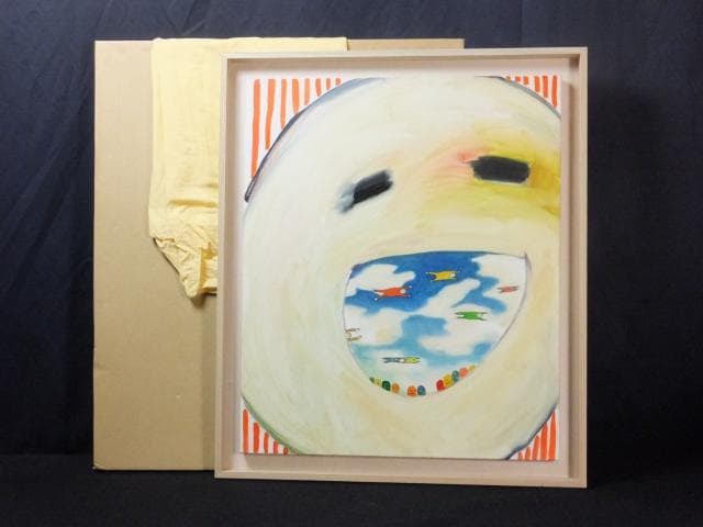 現代アート　高井戸優子　無署名『群衆のオノマトペ』アクリル絵具 0118E