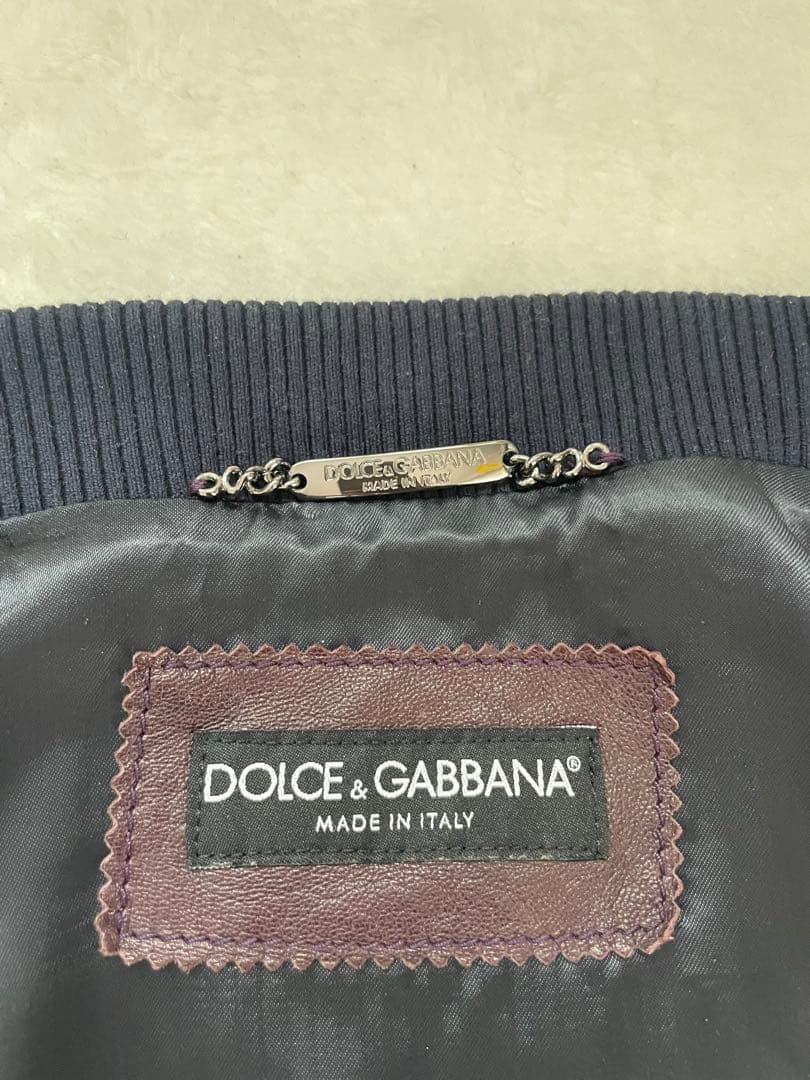 DOLCE&GABBANAシープスキン☆ダークブラウンレザージャケット46/M