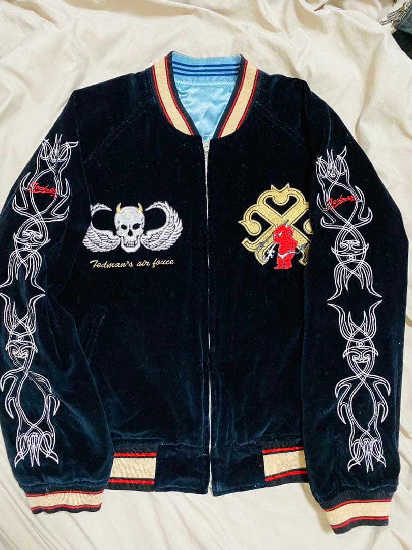 TEDMAN 2面用 日本限定 スカジャン 龍 別珍 サテン