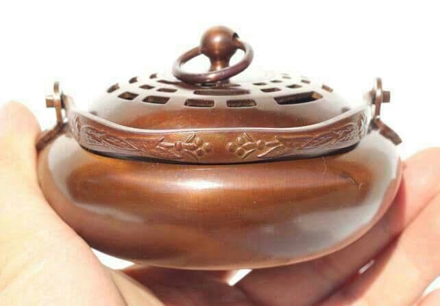 真鍮レトロ 置物 古代暖炉 手のひら炉