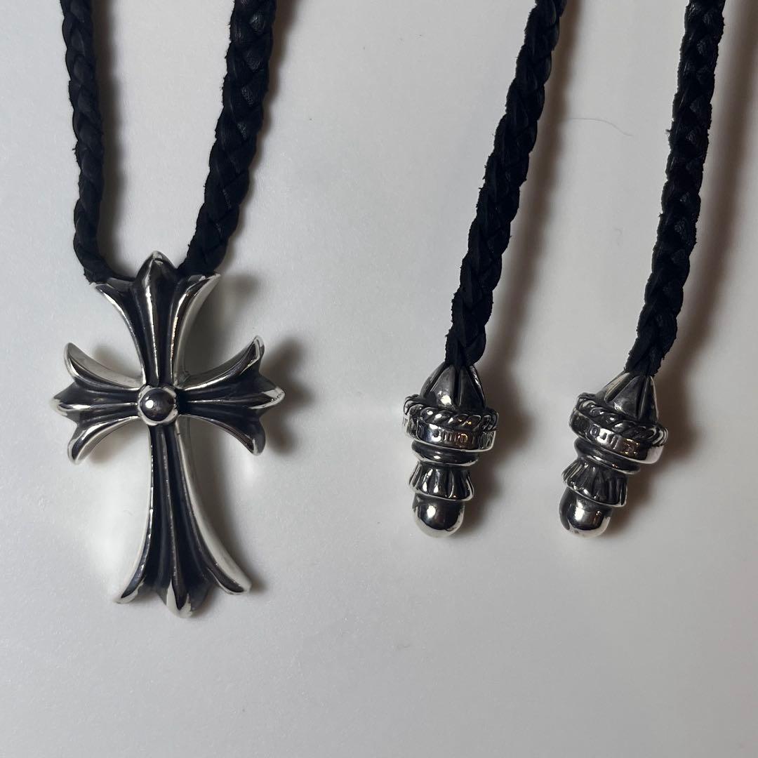 美品☆クロムハーツスモールCHクロスレザーブレイドWボロチップ