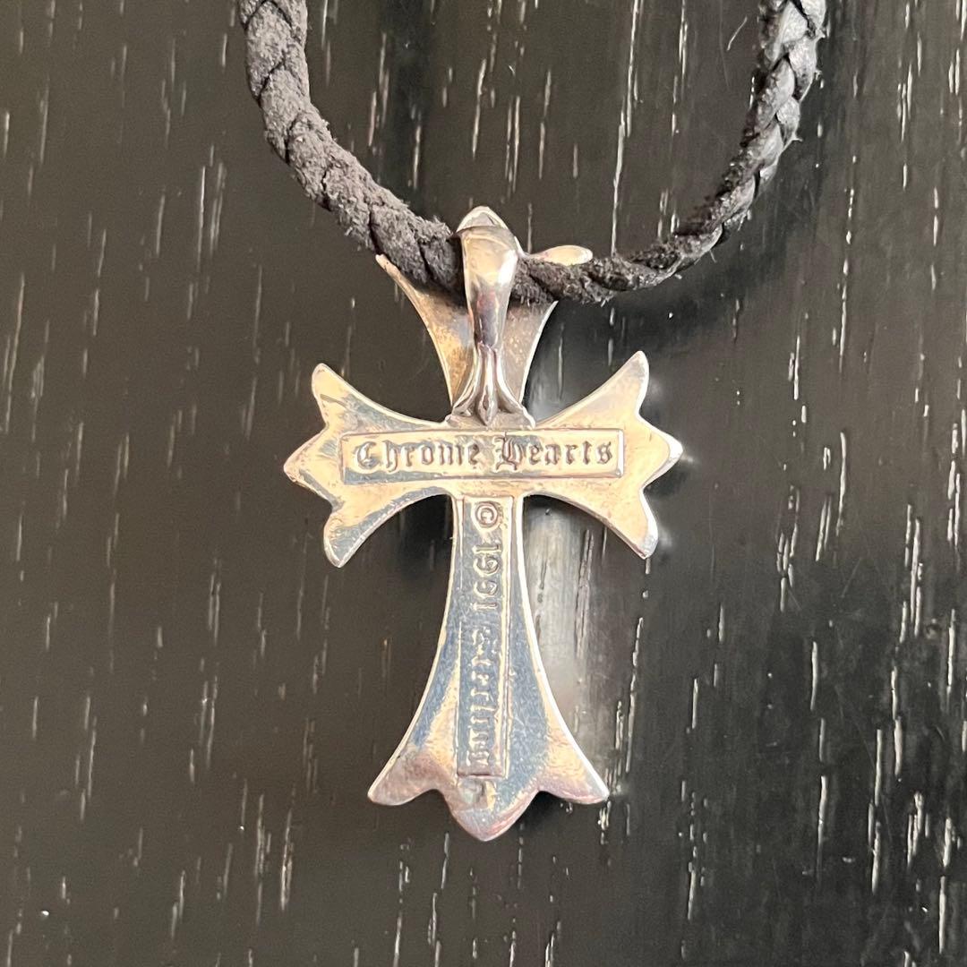 美品☆クロムハーツスモールCHクロスレザーブレイドWボロチップ