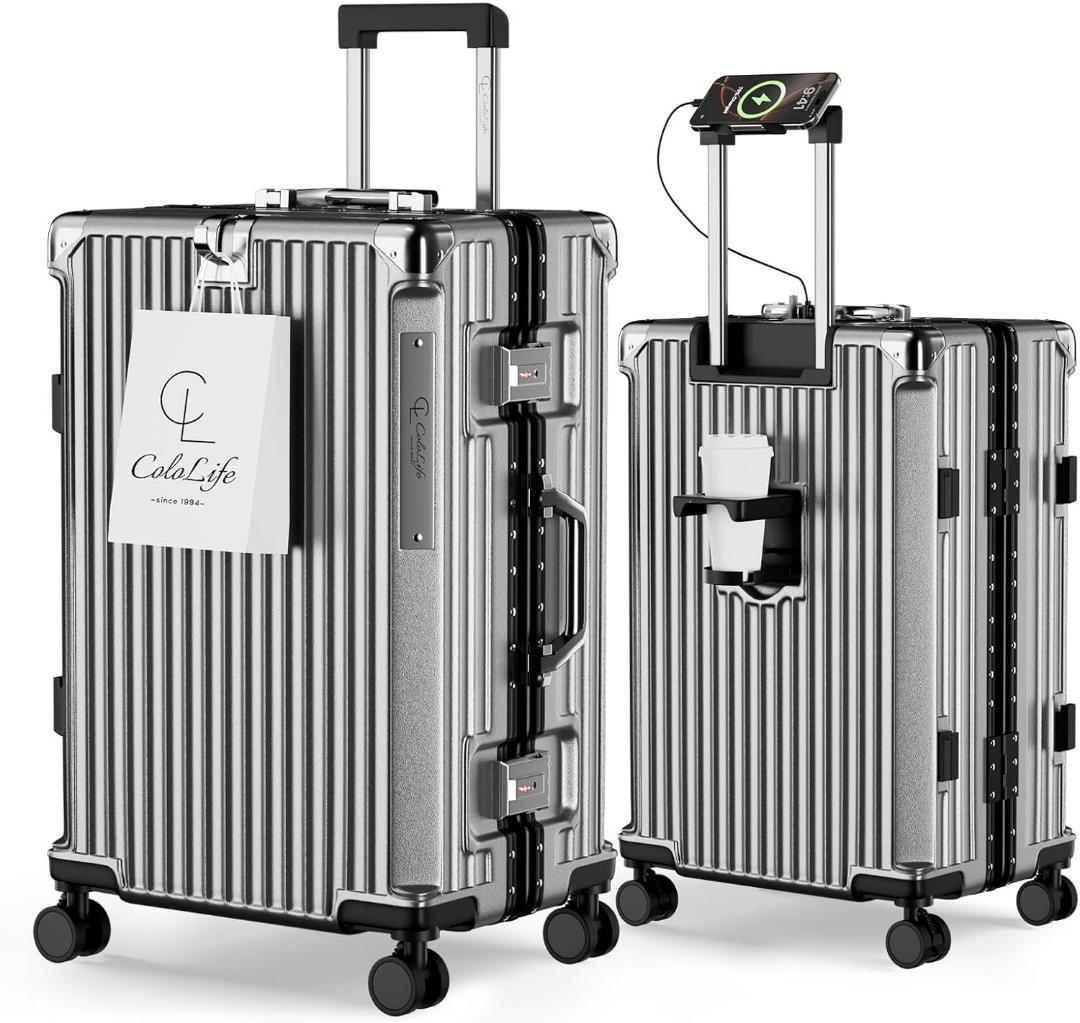 スーツケース⭕️XL⭕️7〜１０泊 シルバー アルミフレーム キャリーケース