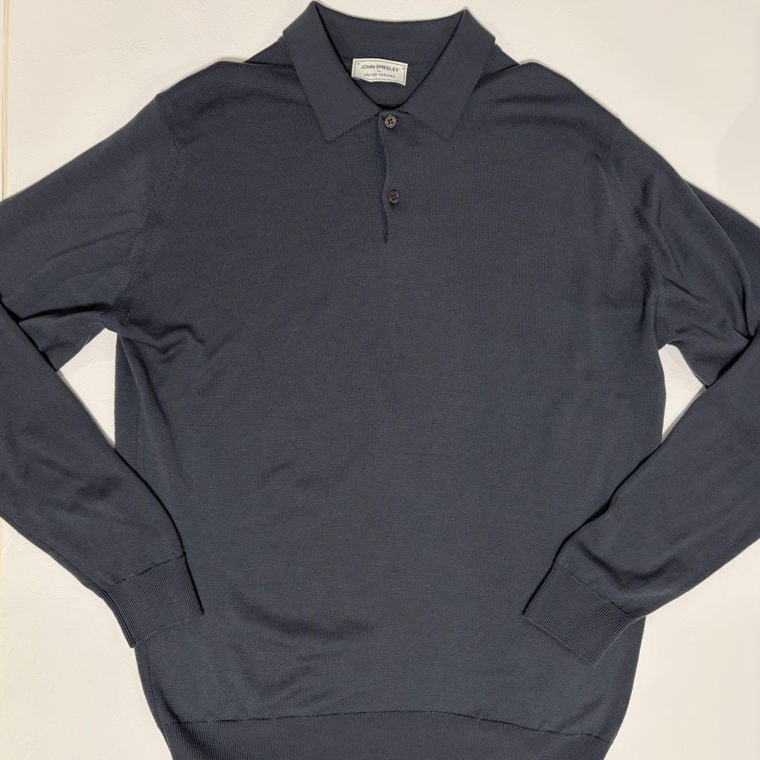 ジョンスメドレー×ユナイテッドアローズ メリノウール ニットポロシャツ グレーL JOHN SMEDLEY｜ジョンスメドレー日本公式