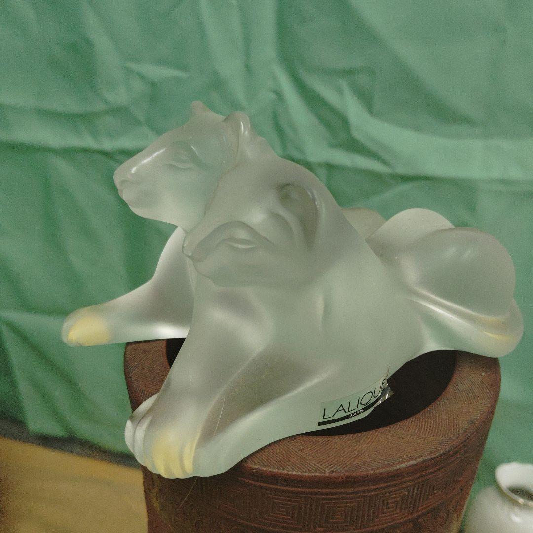 LALIQUE フロストガラス ライオン