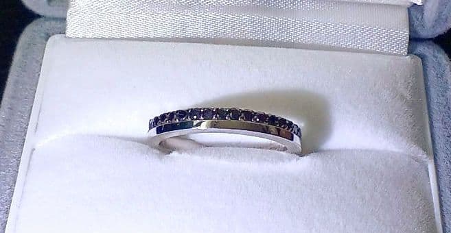 ブラックダイヤモンド　リング　K18WG　三菱ジュエリーコレクション