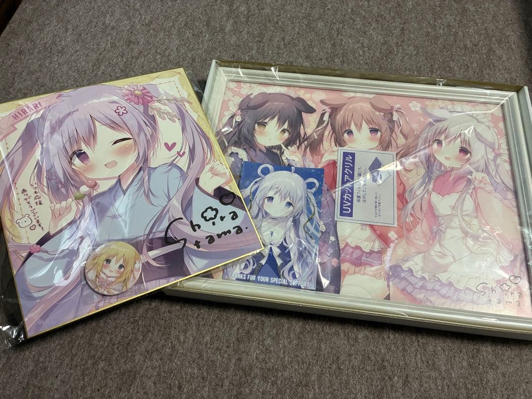 しらたま先生 fanbox特典 複製原画 色紙 ポストカード 缶バッジ