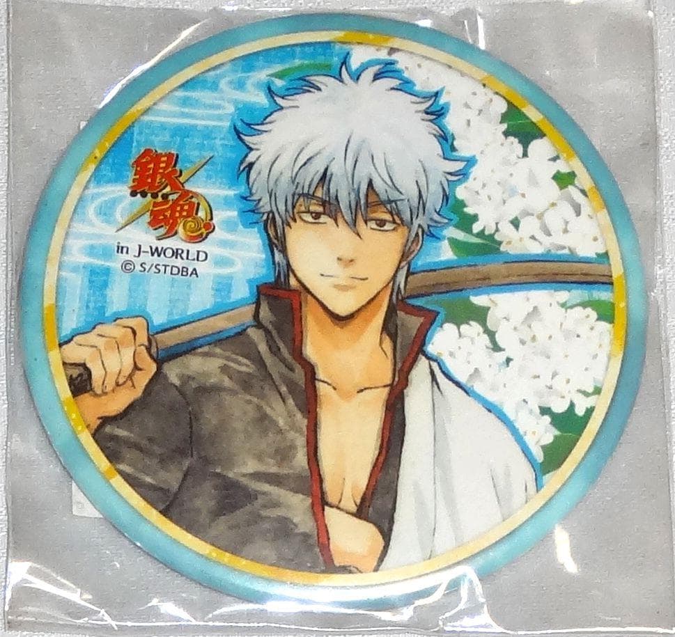 銀魂 花鳥風月 缶バッジ 坂田銀時 銀魂 J-WORLD 花鳥風月 ロングスクエア缶バッジ 坂田銀時 レア JW J