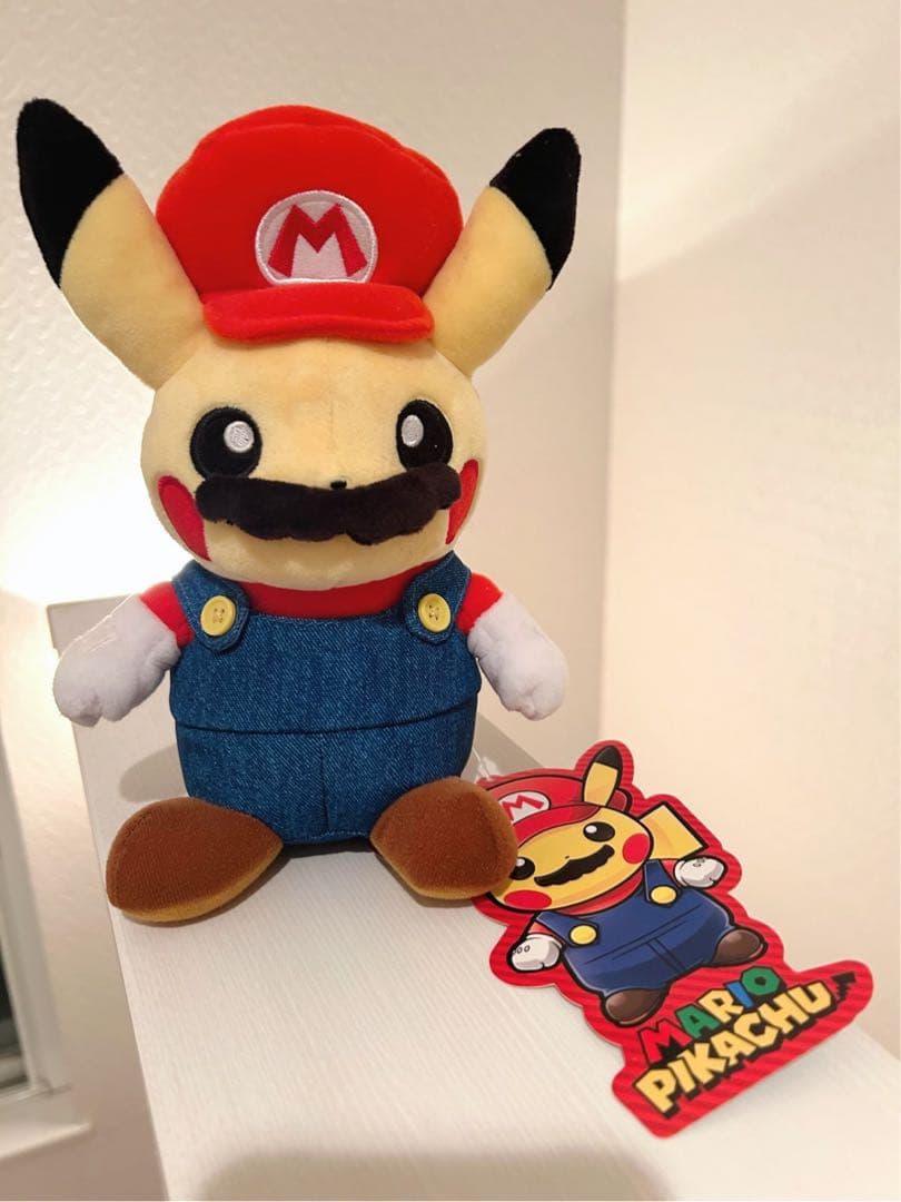 新品タグ付き✨ポケモンセンターオリジナル マリオピカチュウ ぬいぐるみ