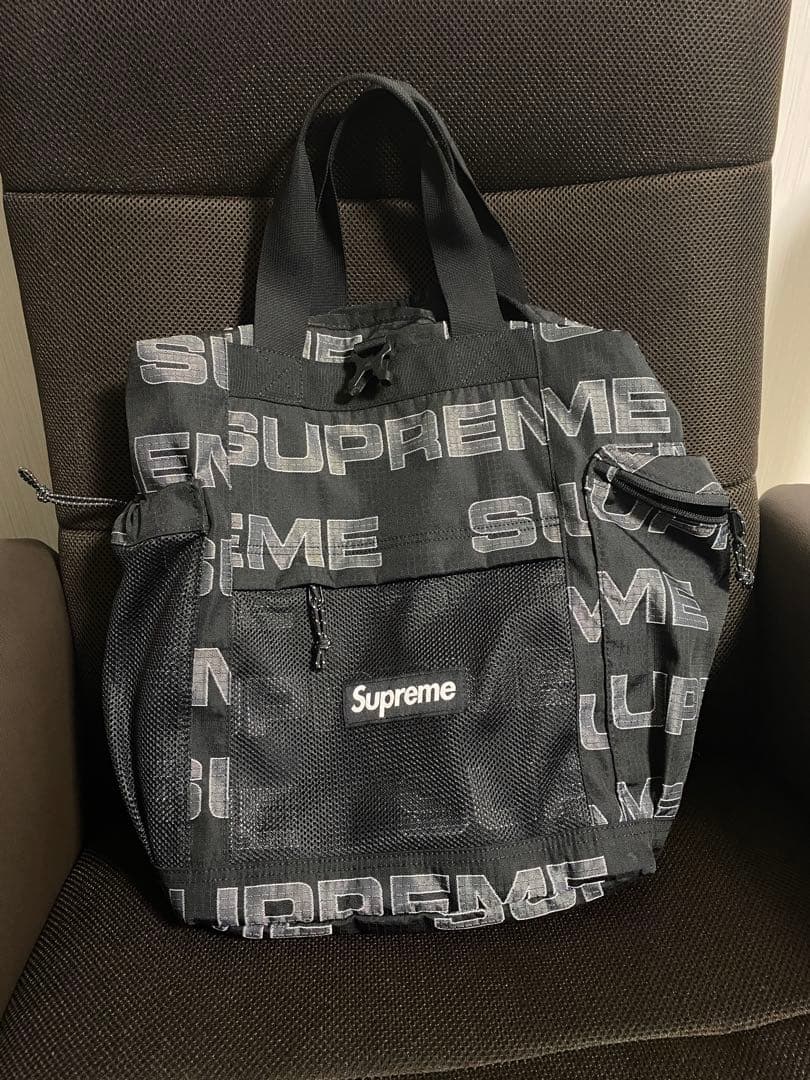 Supreme 21AW ユーティリティトートバッグ　黒　総柄