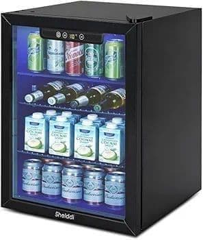 小型冷蔵庫 48L コンプレッサー式 透明ガラスドア おしゃれ 静音