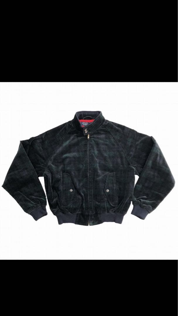 美品 90'S ラルフローレン コーデュロイ ハリントン ブラックウォッチ M 80s90s ralphlauren ブラックウォッチ コーデュロイ ハリントン
