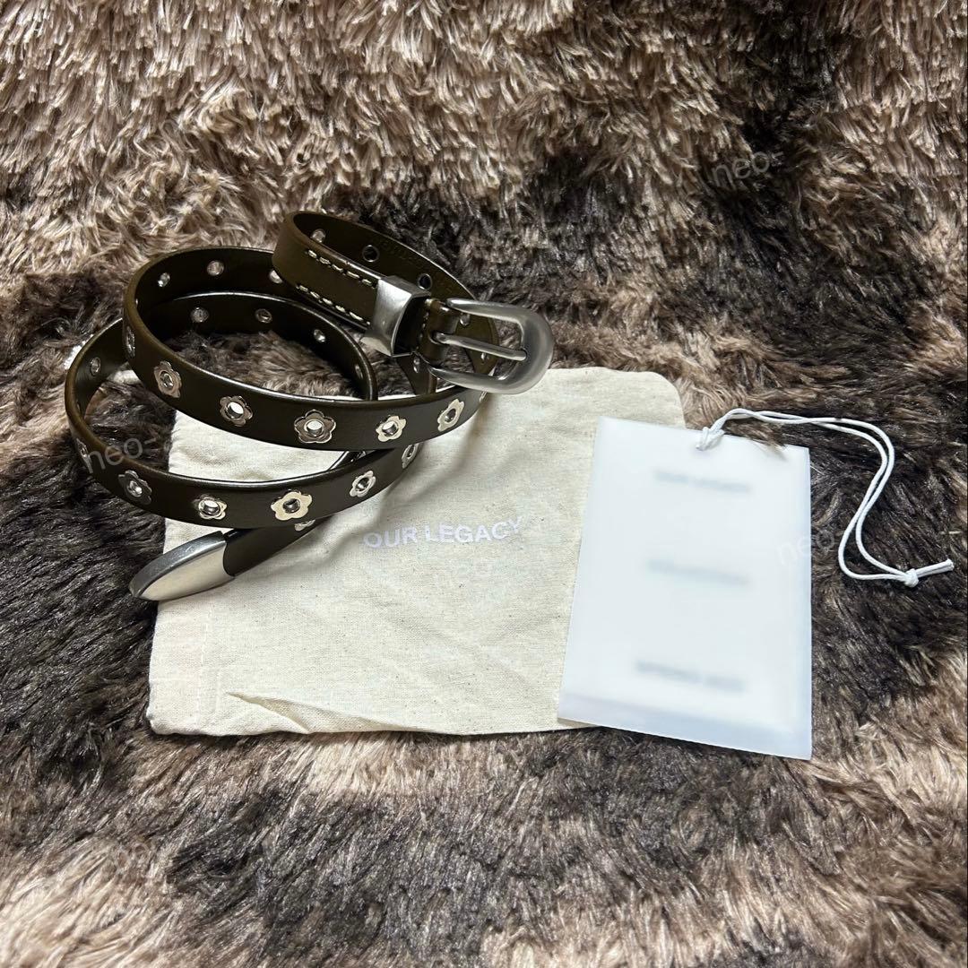 小物 OUR LEGACY BELT Flowers 2cm On Leather