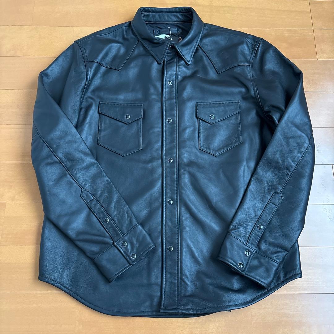 本革 レザー ウエスタン シャツ ジャケット キムタク着用似 TENDERLOIN - 希少Lサイズ キムタク着 テンダーロイン ホースハイド