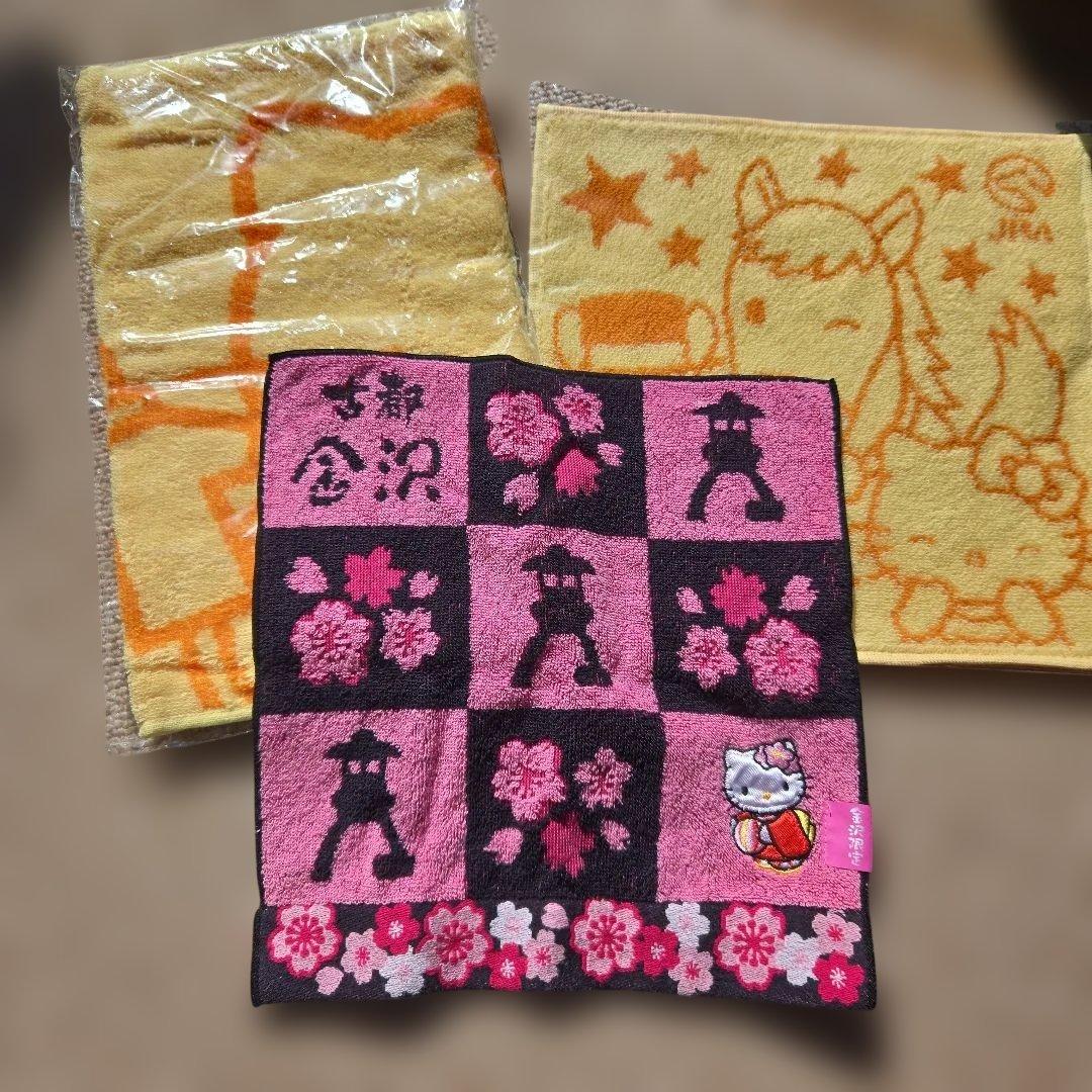 サンリオ キティ ハンカチタオル フェイスタオル 金沢限定 JRA非売品