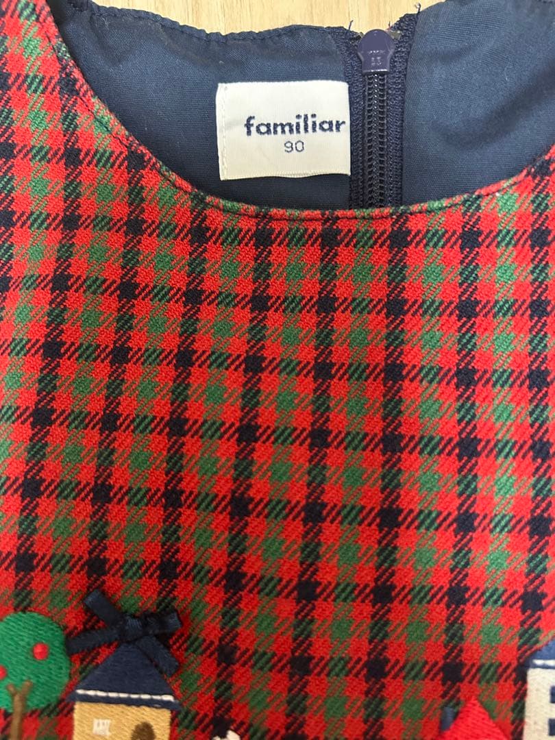 familiar ジャンパースカート90cm チェック柄 - メルカリ
