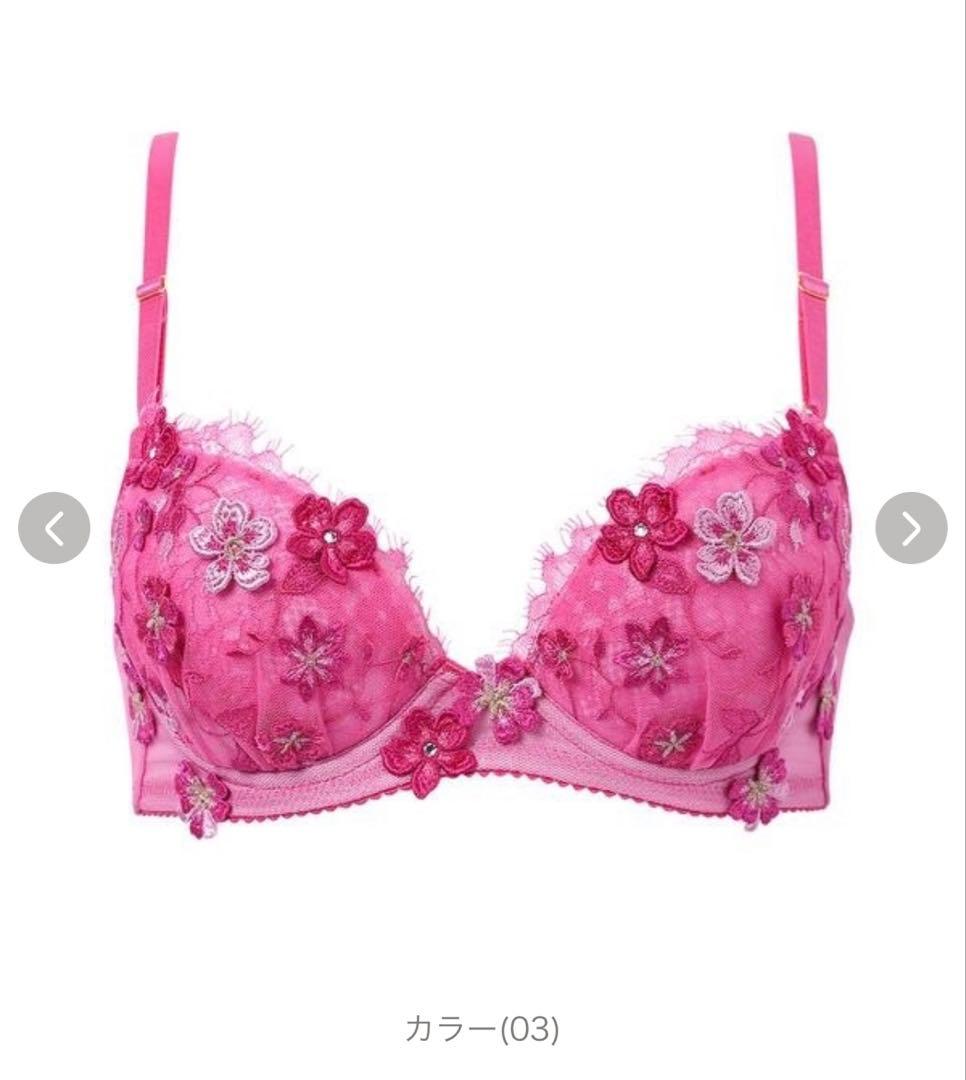 パーソナルフィットプラスブラパルファージュピンクブラジャーショーツセット E65